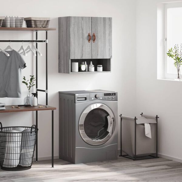 vidaXL Arm&aacute;rio de parede 60x31x70 cm derivados madeira cinzento sonoma