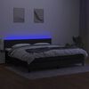vidaXL Cama box spring c/ colch&atilde;o e LED 200x200 cm tecido preto