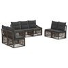 vidaXL Conjunto de Sof&aacute; de Jardim 7 unid. Cinzento vime PE