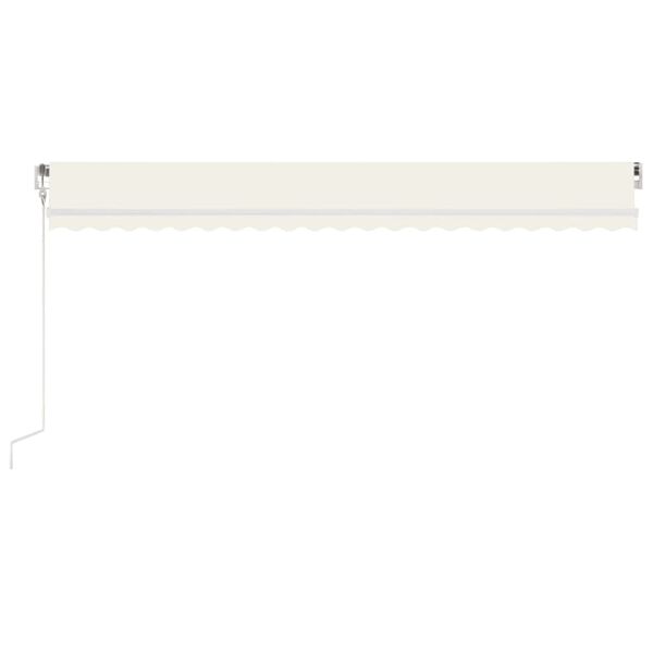 vidaXL Toldo retr&aacute;til autom&aacute;tico 500x300 cm cor creme
