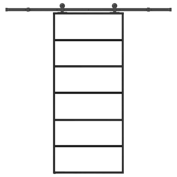 vidaXL Porta deslizante c/ conj. ferragens 90x205cm vidro ESG/alum&iacute;nio