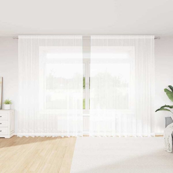 vidaXL Cortina de Renda com cortinas Branco 300 x 300 cm Poli&eacute;ster