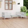 vidaXL 5 pcs conjunto lounge de jardim pinho maci&ccedil;o branco