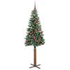 vidaXL Árvore de Natal Slim com 300 LEDs Verde e Branco 210 cm
