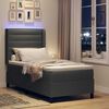 vidaXL Cama Box Spring LED Cinza Escuro 100 x 200 cm tecido