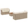 vidaXL 6 pcs conjunto de sof&aacute;s p/ jardim com almofad&otilde;es vime PE bege