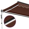 vidaXL Toldo retr&aacute;til autom&aacute;tico com luzes LED 350x250 cm castanho