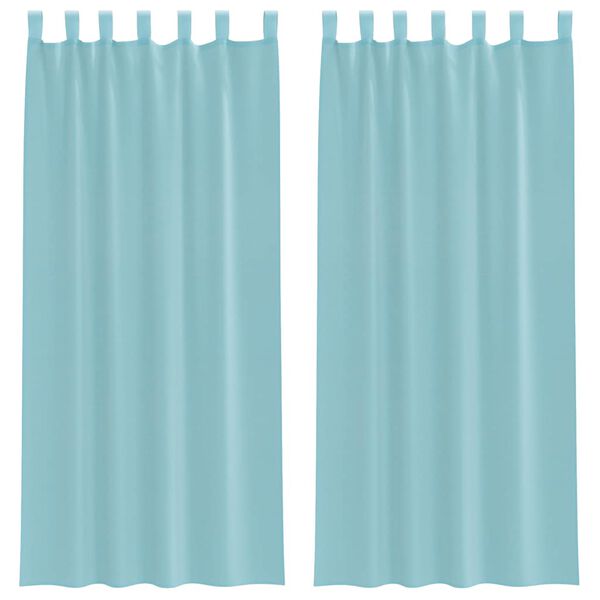 vidaXL Cortinas de voile com la&ccedil;os 2 pcs turquesa 140x225 cm