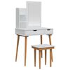 vidaXL Conjunto de Mesa de Vestir FAUSKE 4 pcs Branco 76 x 50 x 143 cm