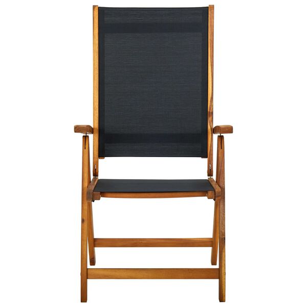 vidaXL Cadeiras de jardim dobráveis 6 pcs acácia maciça e textilene