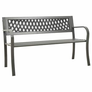 vidaXL Banco de jardim 125 cm a&ccedil;o cinzento