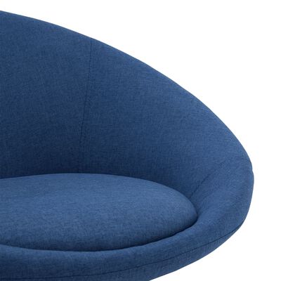 vidaXL Cadeira de jantar giratória tecido azul