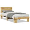 vidaXL Estrutura cama cabeceira sem colch&atilde;o 75x190 cm maci&ccedil;a carvalho