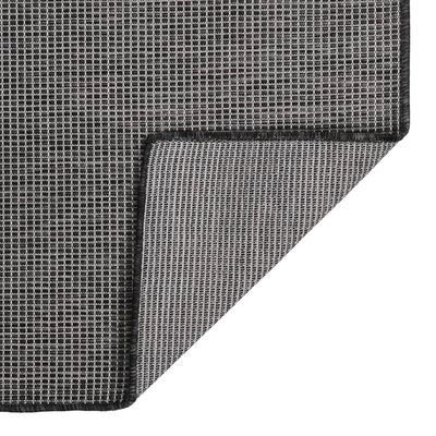 vidaXL Tapete de tecido plano para exterior 80x150 cm cinzento