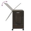 vidaXL Cesto p/ roupa suja com rodas 66x35x60 cm vime castanho-escuro