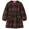 vidaXL Vestido de crian&ccedil;a com mangas compridas cor conhaque 116