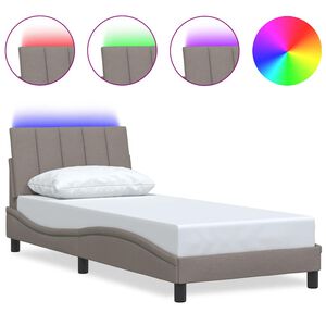vidaXL Estrutura de cama sem colch&atilde;o Hanko 80x200 cm tecido cinzento