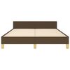 vidaXL Estrutura de cama sem colch&atilde;o 140x190 cm tecido castanho-escuro
