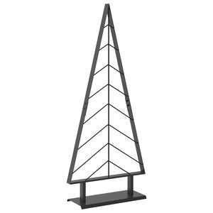 vidaXL &Aacute;rvore de Natal de metal com suporte KUOPIO 125 cm A&ccedil;o Preto