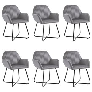 vidaXL Cadeiras de jantar 6 pcs veludo cinzento