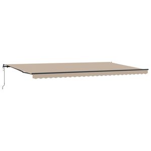 vidaXL Toldo retr&aacute;til Bege 600 &times; 300 cm Tecido e Alum&iacute;nio