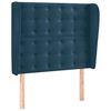 vidaXL Cabeceira cama c/ abas veludo 83x23x118/128 cm azul-escuro