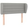 vidaXL Cabeceira de cama c/ abas tecido 83x23x78/88 cm cinzento-claro