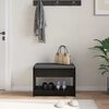 vidaXL Banco de Hall com almofada Carvalho Preto 63 x 38 x 45 cm