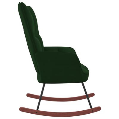 vidaXL Cadeira de baloiço veludo verde-escuro
