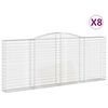 vidaXL Cestos gabi&atilde;o arqueados 8pcs 400x30x160/180cm ferro galvanizado