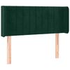 vidaXL Cabeceira de cama c/ abas veludo 103x16x78/88cm verde-escuro