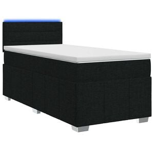 vidaXL Cama box spring com colch&atilde;o Preto 90 x 190 cm Tecido