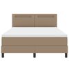 vidaXL Cama Box com colch&atilde;o Cappuccino 140 x 190 cm Couro sint&eacute;tico