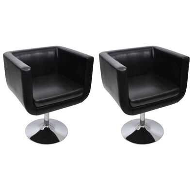 vidaXL Cadeiras de bar 2 pcs couro artificial preto