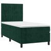 vidaXL Cama box spring c/ colch&atilde;o/LED 90x190 cm veludo verde-escuro