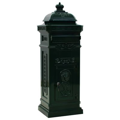 vidaXL Caixa correio coluna estilo vintage alumínio inoxidável verde