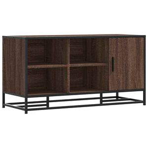 vidaXL Banco cal&ccedil;ado carvalho castanho 100x40x53,5 cm madeira e metal