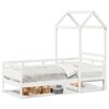 vidaXL Sof&aacute;-cama com telhado 80x200 cm madeira de pinho maci&ccedil;a branco