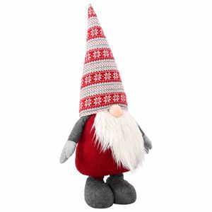 vidaXL Gnomo de Natal com pernas extens&iacute;veis Vermelho 130 cm Poli&eacute;ster