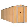 vidaXL Abrigo de jardim 192x772x223 cm a&ccedil;o galvanizado castanho