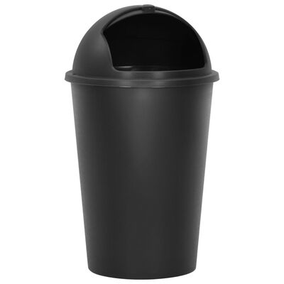 vidaXL Caixote do lixo individual 50 L preto