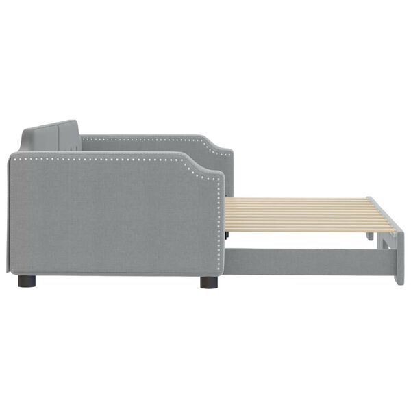 vidaXL Sofá-cama com gavetão 100x200 cm tecido cinzento-claro
