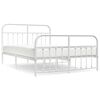 vidaXL Estrutura de cama com cabeceira e p&eacute;s 140x200 cm metal branco