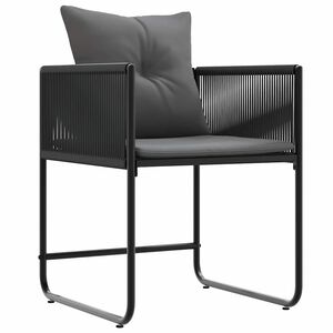 vidaXL Cadeira 4 unid. Preto e Anthracite Rattan de PE