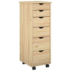 vidaXL Arm&aacute;rio M&oacute;vel com roda Castanho 34 x 39 x 93,5 cm