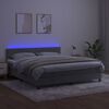 vidaXL Cama box spring c/ colch&atilde;o/LED 160x200 cm veludo cinzento-claro