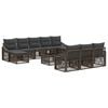 vidaXL Conjunto de Sof&aacute; de Jardim 11 unid. Cinzento vime PE