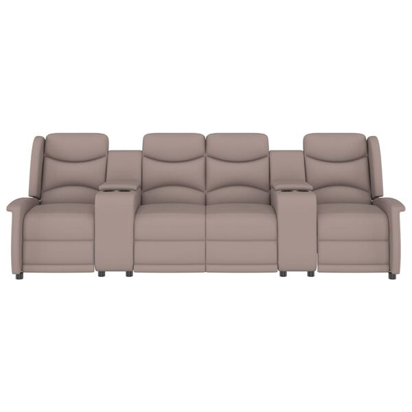 vidaXL Poltrona massagem 4lug. rel. c/ suporte copo cinza-acastanhado