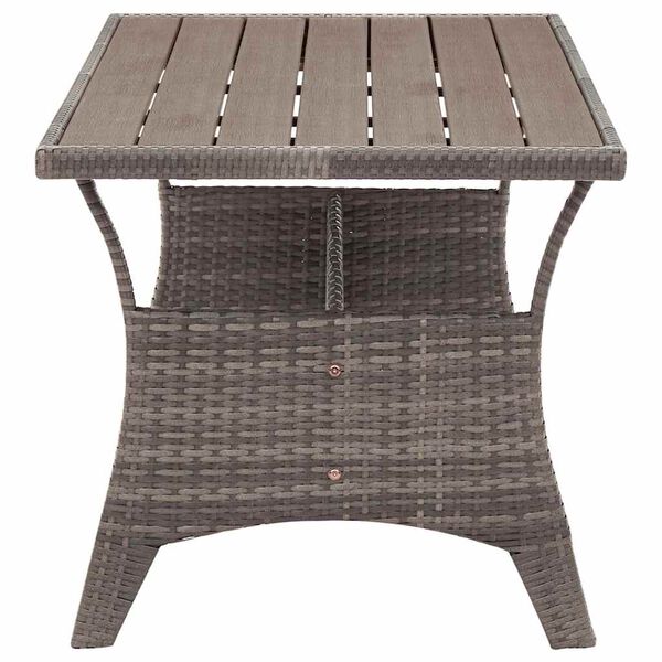 vidaXL Mesa de jardim 120x70x66 cm vime PE cinzento