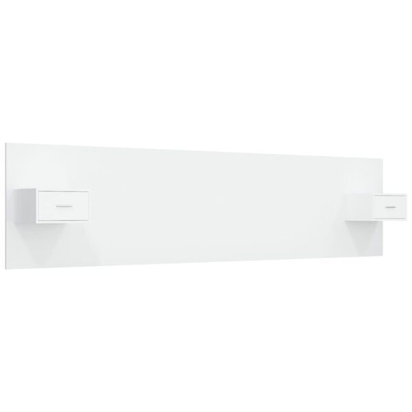 vidaXL Cabeceira cama + armários madeira processada branco